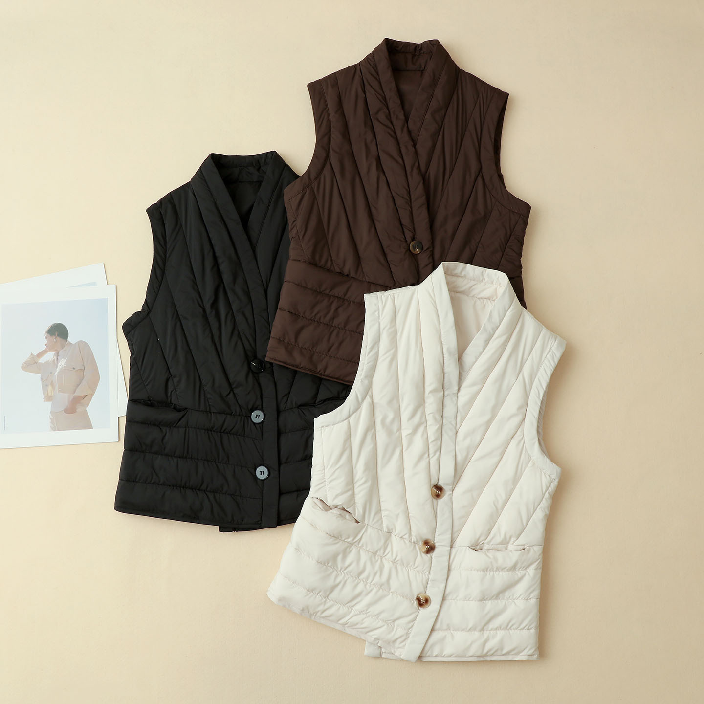 填充物130克加厚100%桑蚕丝拉绒背心真丝保暖开衫马甲上衣女秋冬