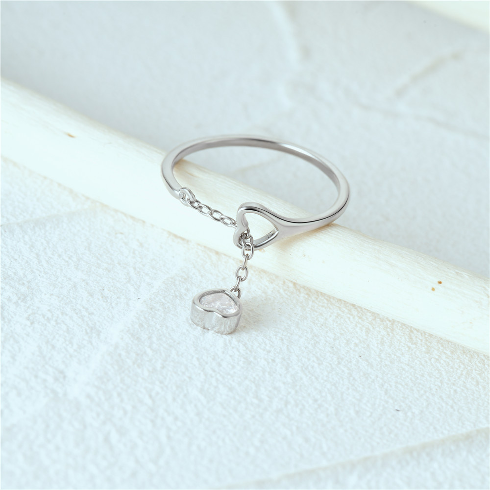 4g Weight Zircon Inlay Material Open Rings Classification Adjustable Ring Size 1 Piece Quantity Daily Occasion 925 Sterling Silver Material Heart Shape, Flower, Bow Knot Pattern Women's Gender Plating, Flowers Design Sweet, Shiny Style 925 Sterling Silver Zircon Heart Shape Flower Bow Knot Open Rings 36