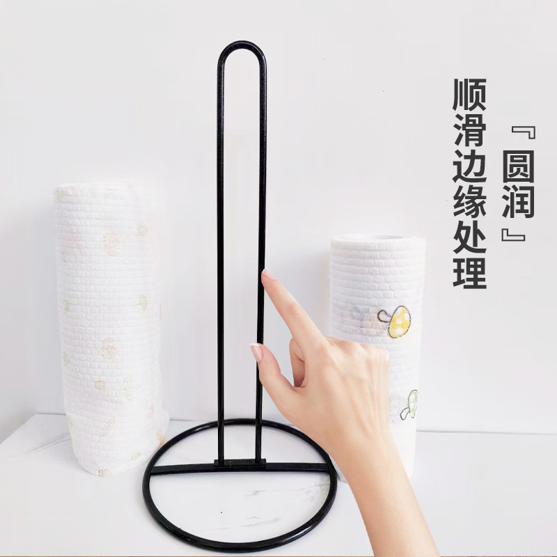 Suministro transfronterizo de portarrollos de papel de estilo minimalista nórdico, soporte de hierro para rollos de papel de cocina sin perforaciones, específico para la cocina y uso doméstico.