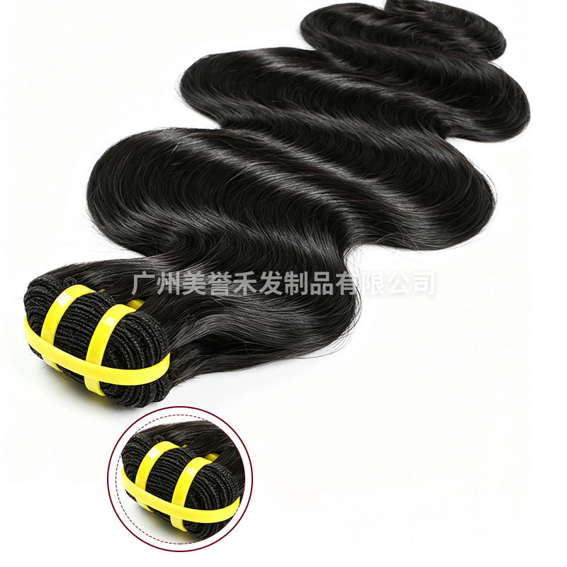Color natural al contado Boby Wave Big Wave hair hair hair hair peluca negra de persona real image 7