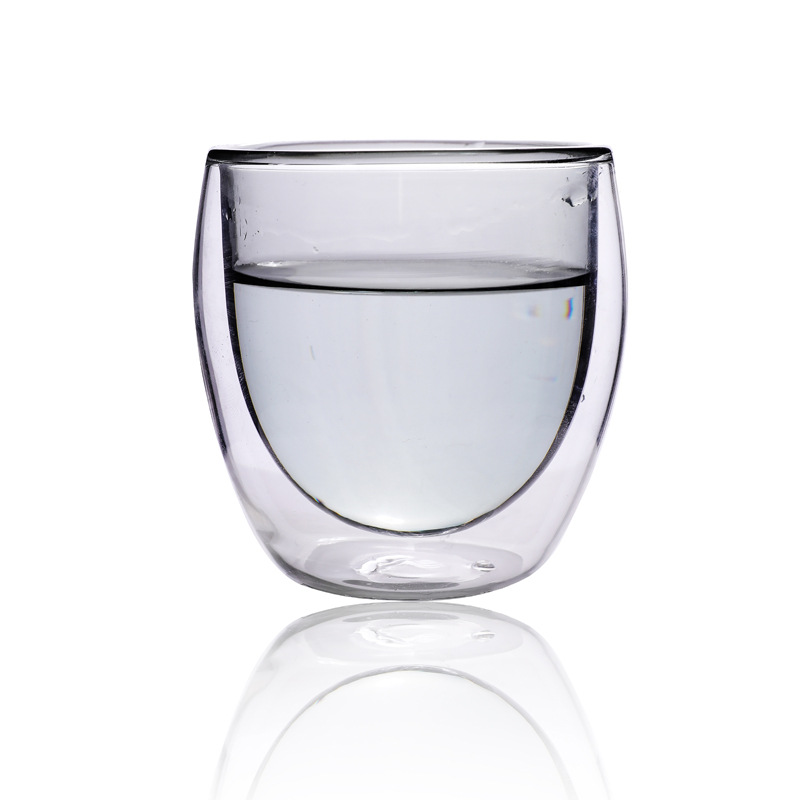 Copa de agua de vidrio color liner borosilicato vidrio taza de café casa creativa de doble capa taza personalizada