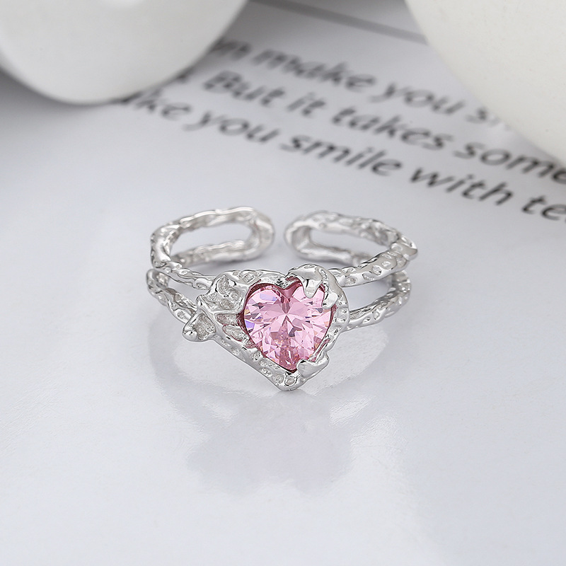 One size ring with zircon