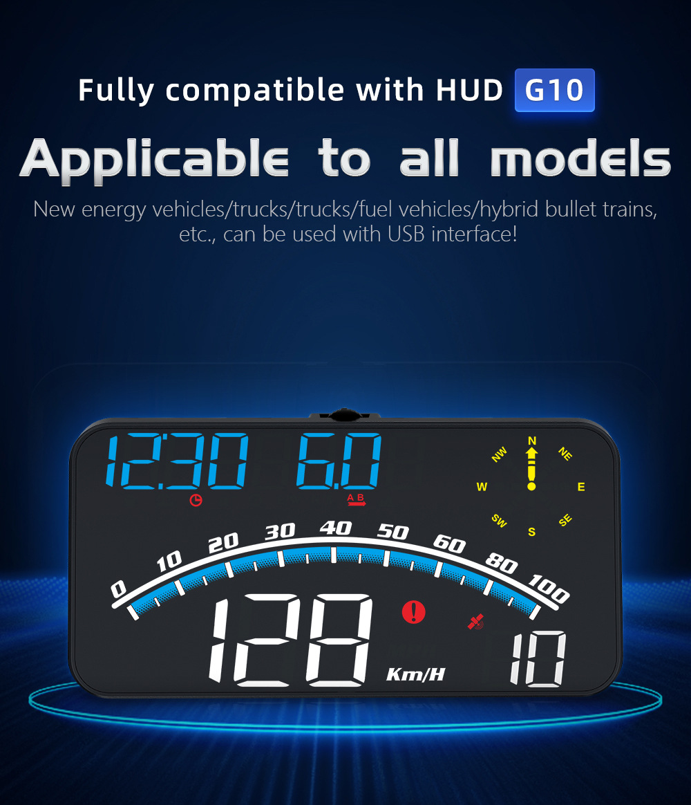 Cross-border car HUD universal head-up display, Beidou GPS speedometer, intelligent high-definition head-up display