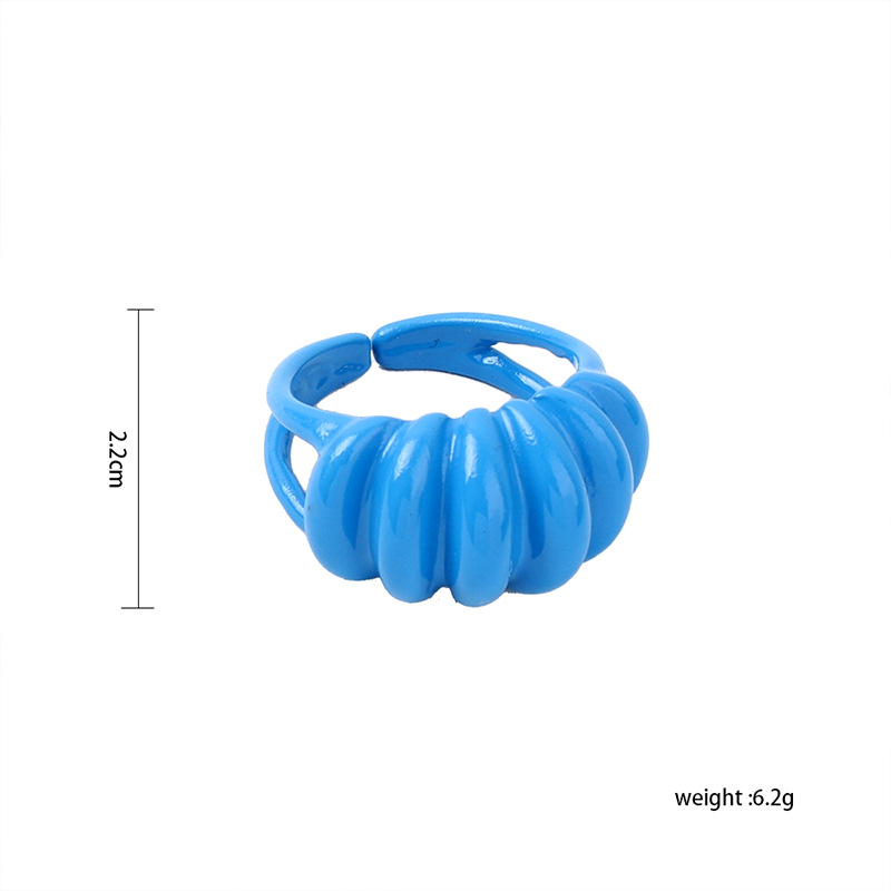 7g Weight Women'S Gender Royal Blue, Light Blue, Lake Blue, Green, Yellow Color Simple Candy Color Geometric Opening Ring Wholesale 无