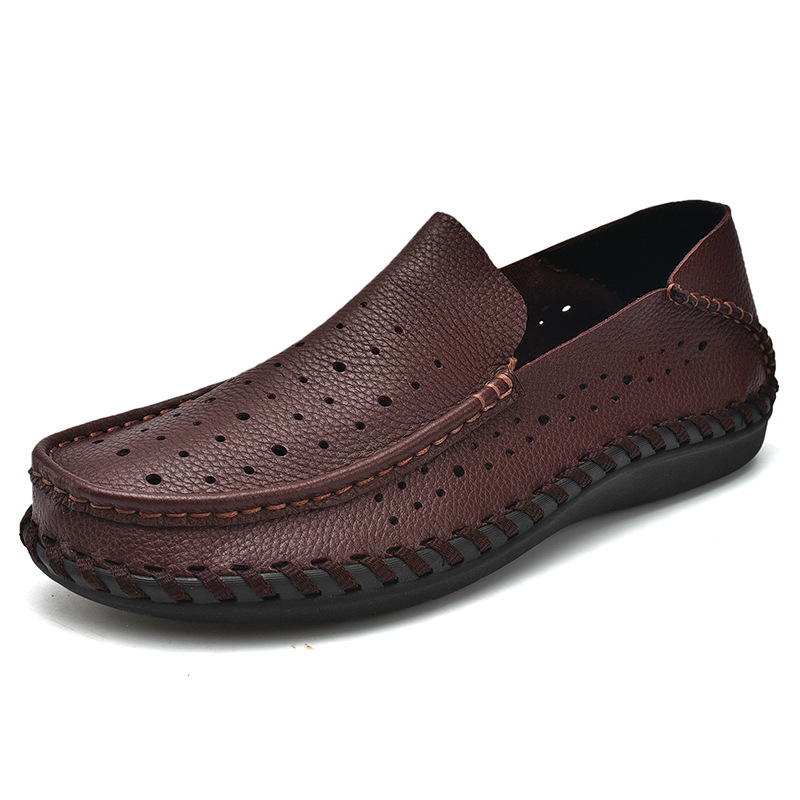 Fábrica directa de cuatro estaciones de comercio exterior zapatos de cuero zapatos de agujero zapatos de negocios zapatos casuales vacíos transpirables zapatos de hombre en stock