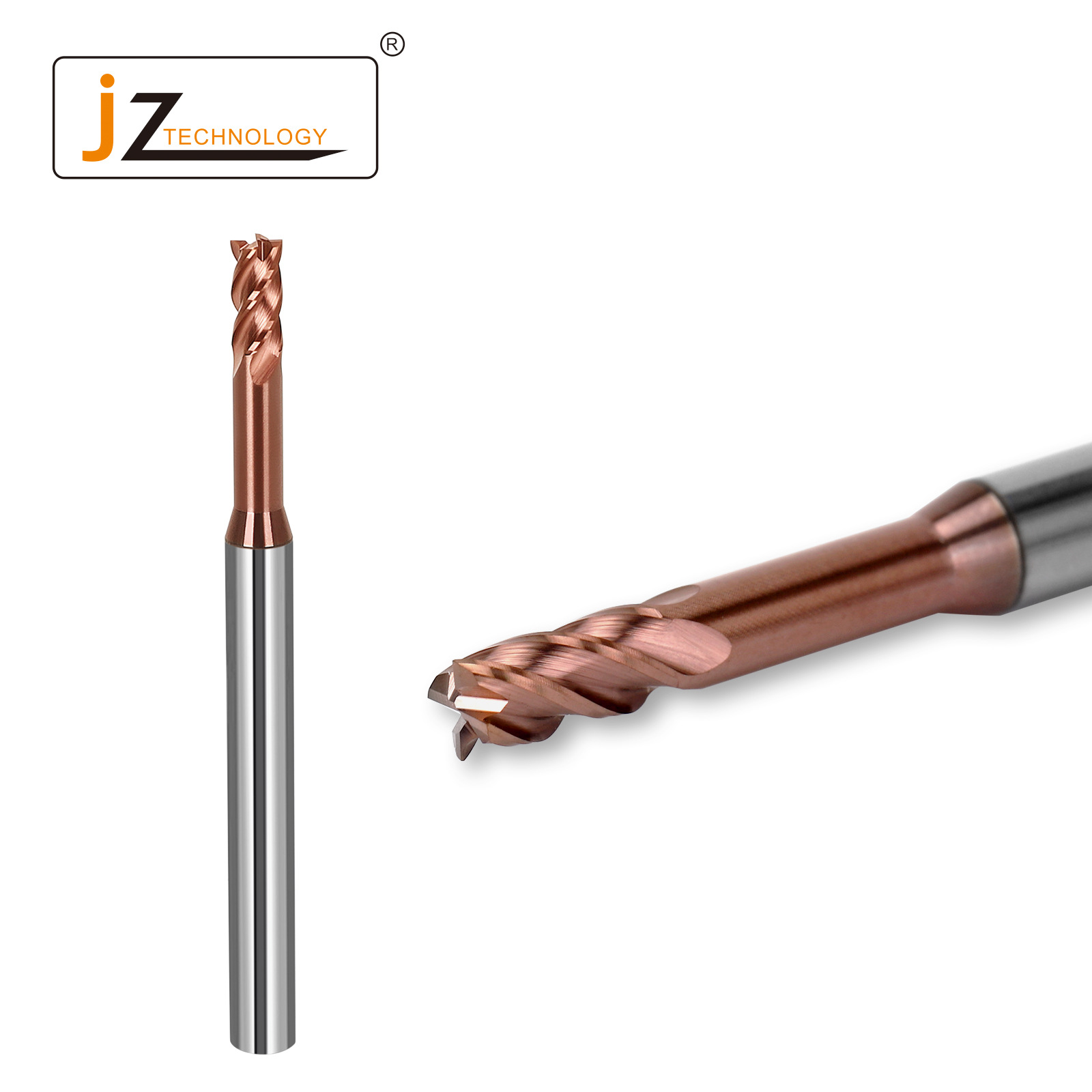 深沟微小径4刃两刃平底铣刀模具铣刀高精高硬超耐磨微小径钨钢刀