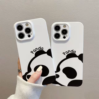 简约可爱熊猫适用于14promax菲林壳12防摔13苹果11iphone15手机壳