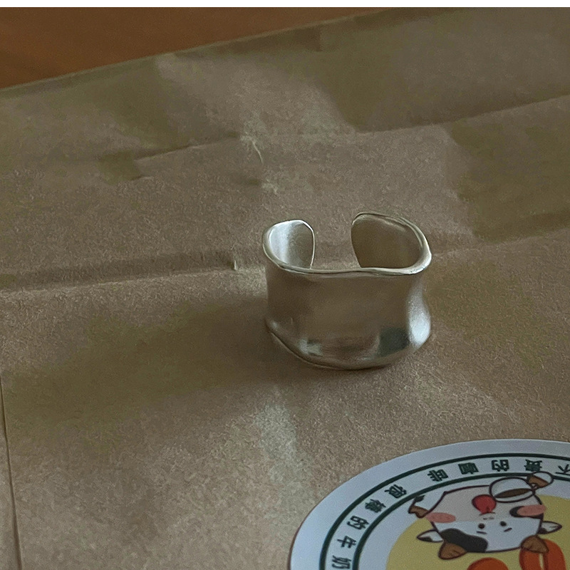 Irregular Open Ring For Women Matte Gold And Silver Two-tone_voghion.com