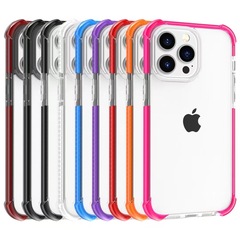 Apple 17ProMax パーソナライズされたコントラストカラー iPhone16 携帯電話ケース 15 透明溝 14 エアバッグ落下防止女性に適しています
