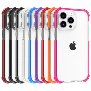 Suitable for Apple 17Promax Personalized Contrasting Color Iphone16 Mobile Phone Case 15 Transparent Groove 14 Airbag Anti-Fall Female