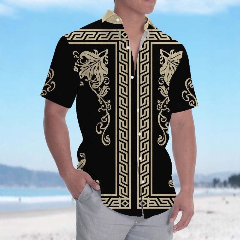 Hawaiian Sublimation Thin Men's Short-Sleeve Beach Shirt Beachwear Dropshipping Cotton Shirt for Men Autumn