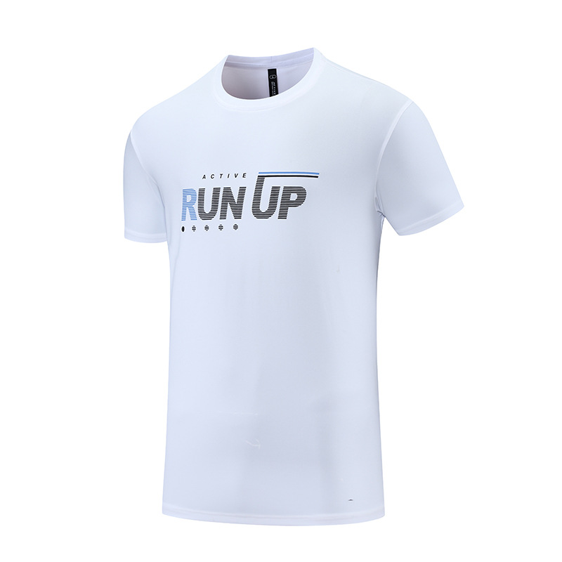 Verano de los hombres deportes corriendo ropa de secado rápido camiseta bottoming camisa media manga moda impresa casual manga corta en stock lote F