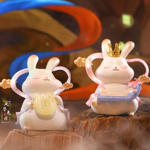 Flying Rabbit Blind Box Hand Figure Fashionable Blind Cute Flying Jade Rabbit Ornament Resin Craft Mid-Autumn Festival New Year Gift