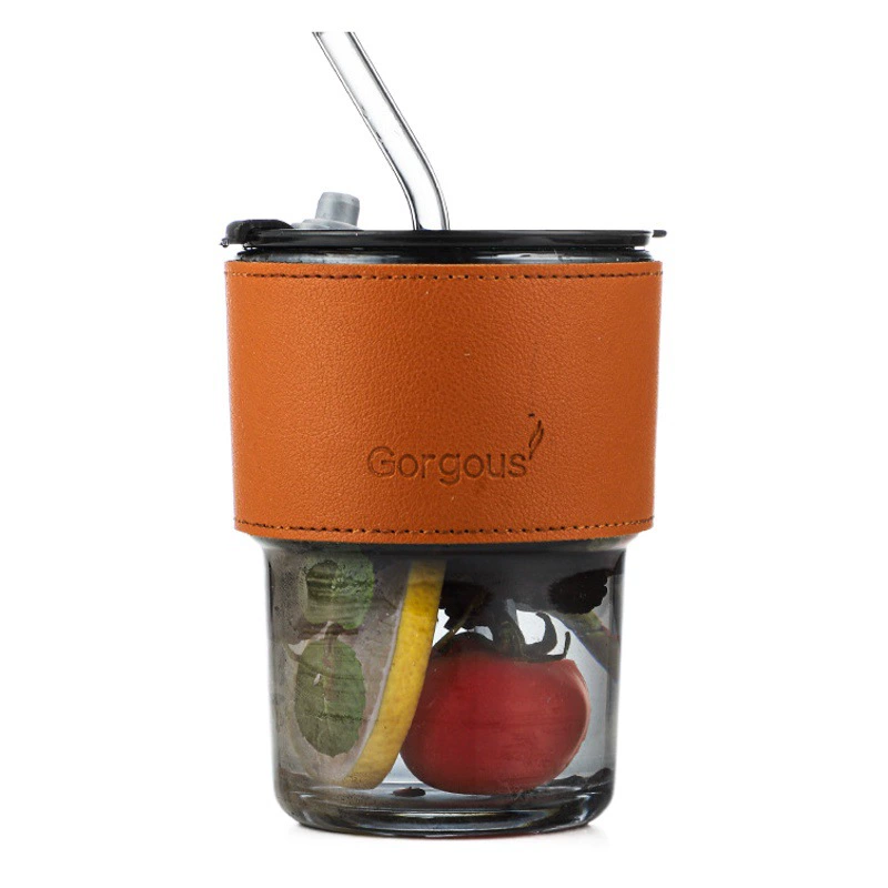 Интернет-хит: бамбуковая кружка с термоизолированной трубочкой, кофейная кружка, портативная подарочная кружка, бытовая стеклянная кружка с крышкой, кружка для воды, с возможностью нанесения логотипа.