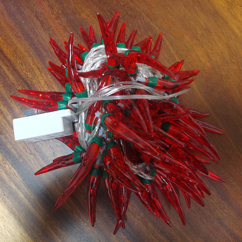 LED luces de colores de pimienta roja luces de cadena luces intermitentes Año Nuevo Navidad vacaciones decoración atmósfera luces Año Nuevo decoración del hogar iluminación