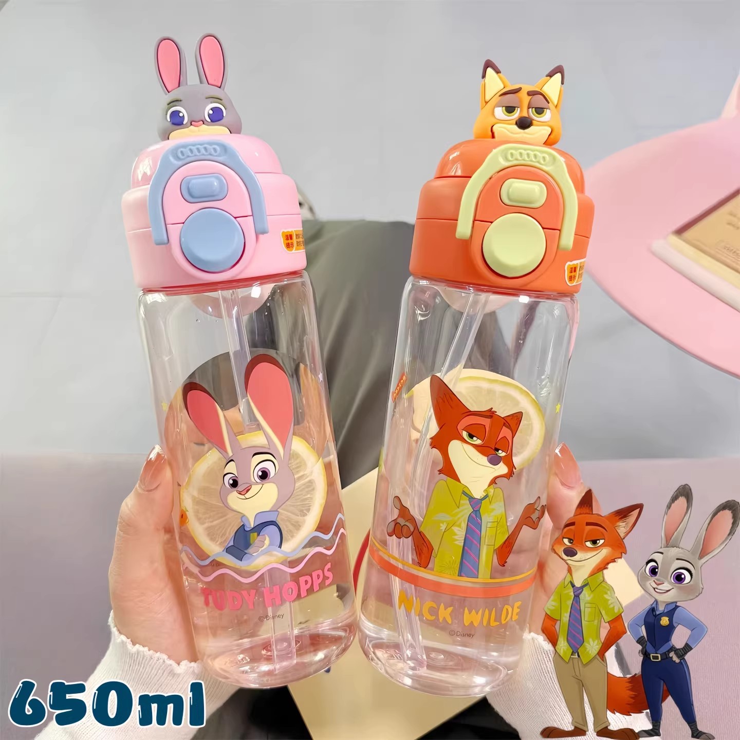 Animal loco taza de agua para niños doble bebida paja para estudiantes para ir a la escuela hervidor de agua especial de alto valor facial taza deportiva conveniente