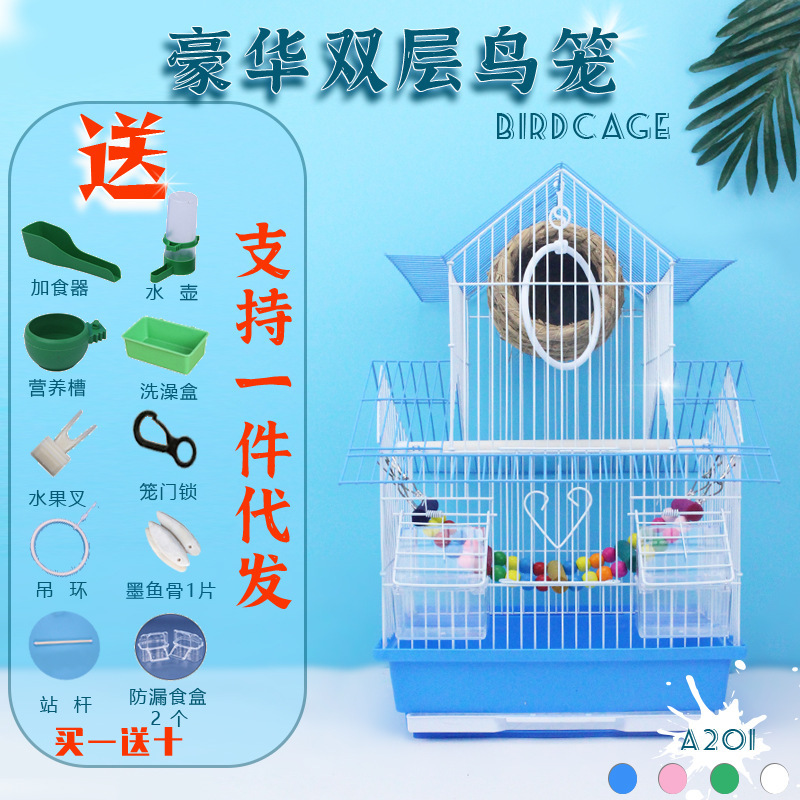 Dropshipping Wenniao Pet Supplies Dropshipping Black Phoenix Peony Budgerigar Cage A201 Bird Cage Pearls