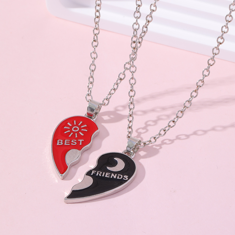 16g Weight Zinc Alloy Pendant Material Pendant Necklace Classification Zinc Alloy Chain Material cable chain Chain Type 1 Set Quantity Holiday, Daily Occasion Alloy Material Valentine'S Day Festival Letter, Heart Shape Pattern All Seasons Season Unisex Gender Enamel Design Cute Style Cute Letter Heart Shape Alloy Cable Chain Pendant Necklaces Wholesale 11