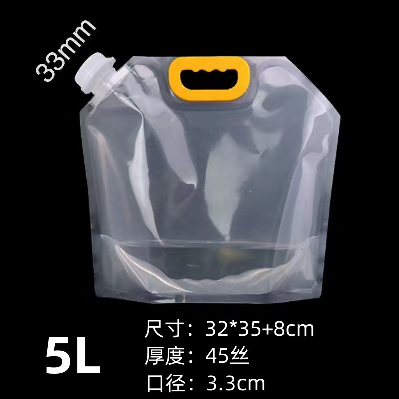 Bolsa de boquilla de succión bolsa de embalaje de grado alimenticio bolsa de almacenamiento transparente bolsa de cerveza engrosada portátil de gran diámetro al por mayor