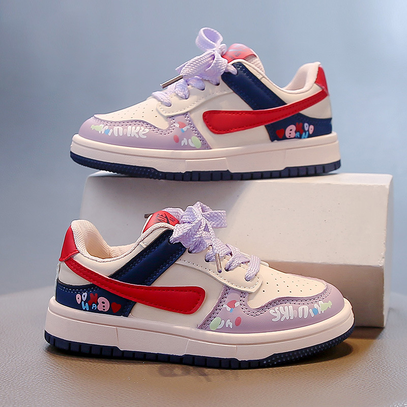Modische Kinder-Sneaker für Mädchen – Weiche Slipper mit Klettverschluss (wasserabweisend, rutschfest, rosa/lila, Größen 26–37)_voghion.com