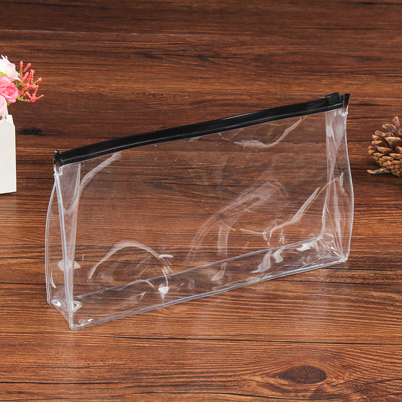 厂家定 制pvc化妆品包装袋彩印塑料手提袋透明PVC防水拉链袋定 做