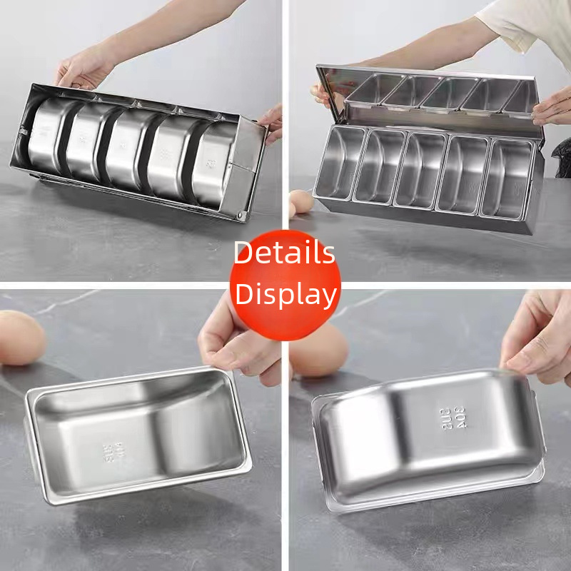 Stainless steel thickened seasoning box Hotel kitchen ingredients…