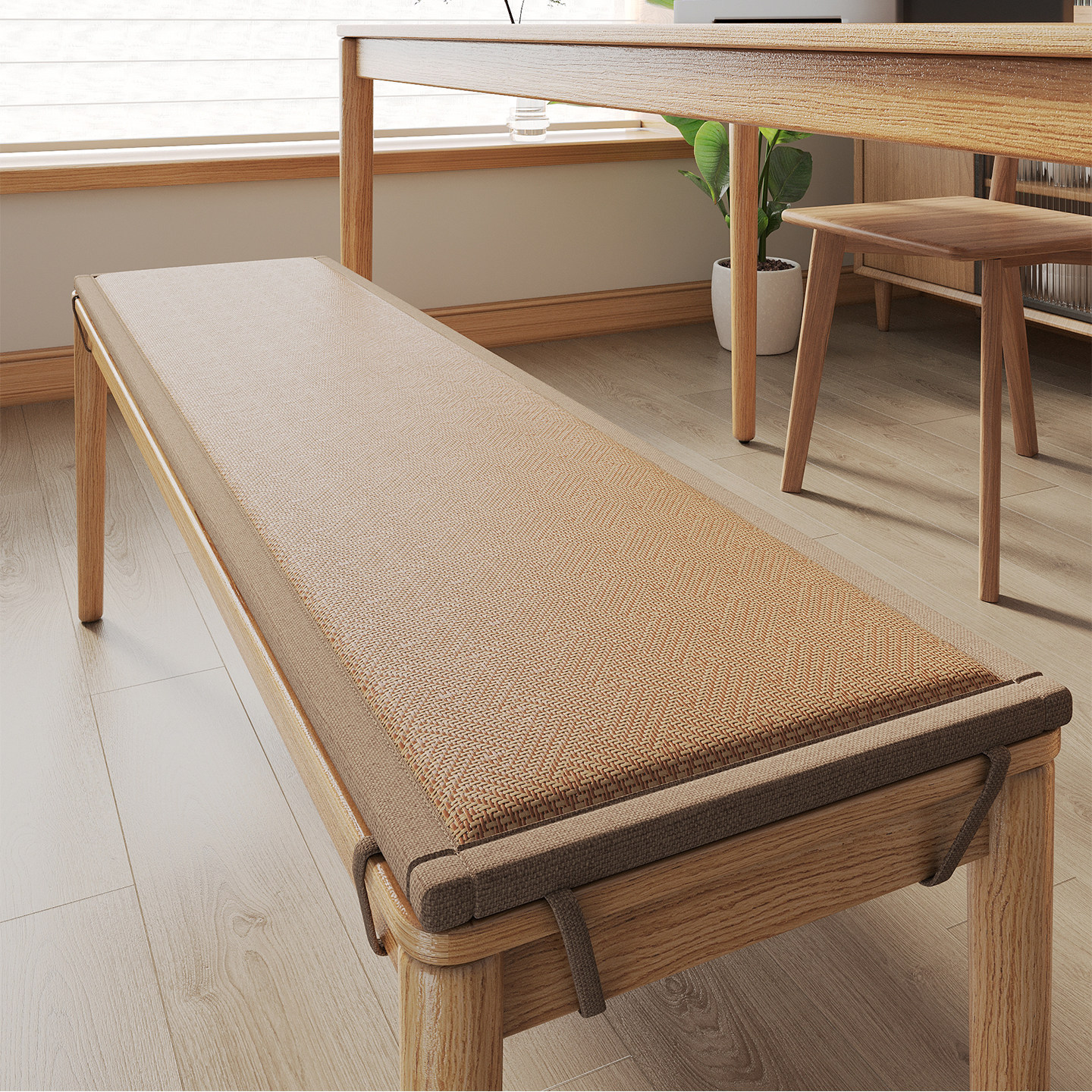 Verano cojín de caña cojín de silla cojín de taburete largo de madera maciza cojín de asiento de verano cojín de asiento de madera roja cojín de silla antideslizante cojín