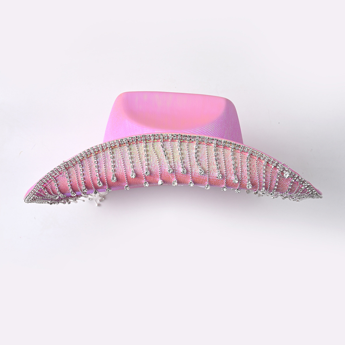 Chapéu de cowboy feminino elegante com strass e borlas_voghion.com