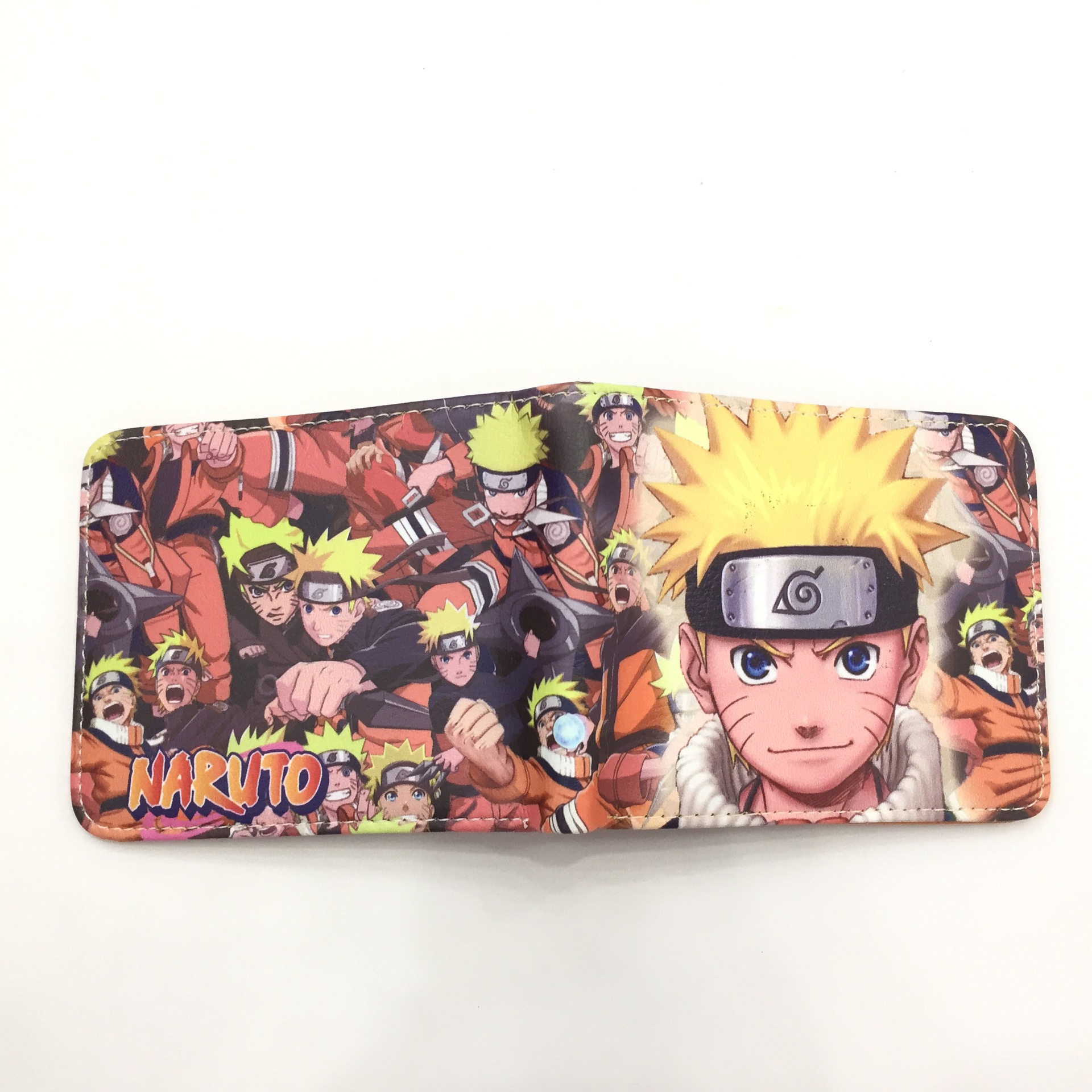Hokage billetera Ninja Boy Sasuke Naruto nuevo tipo de bolso de tarjetas, bolso de cambio de dibujos animados Fuego Nube, cartera de cambio PU, bolso de piel