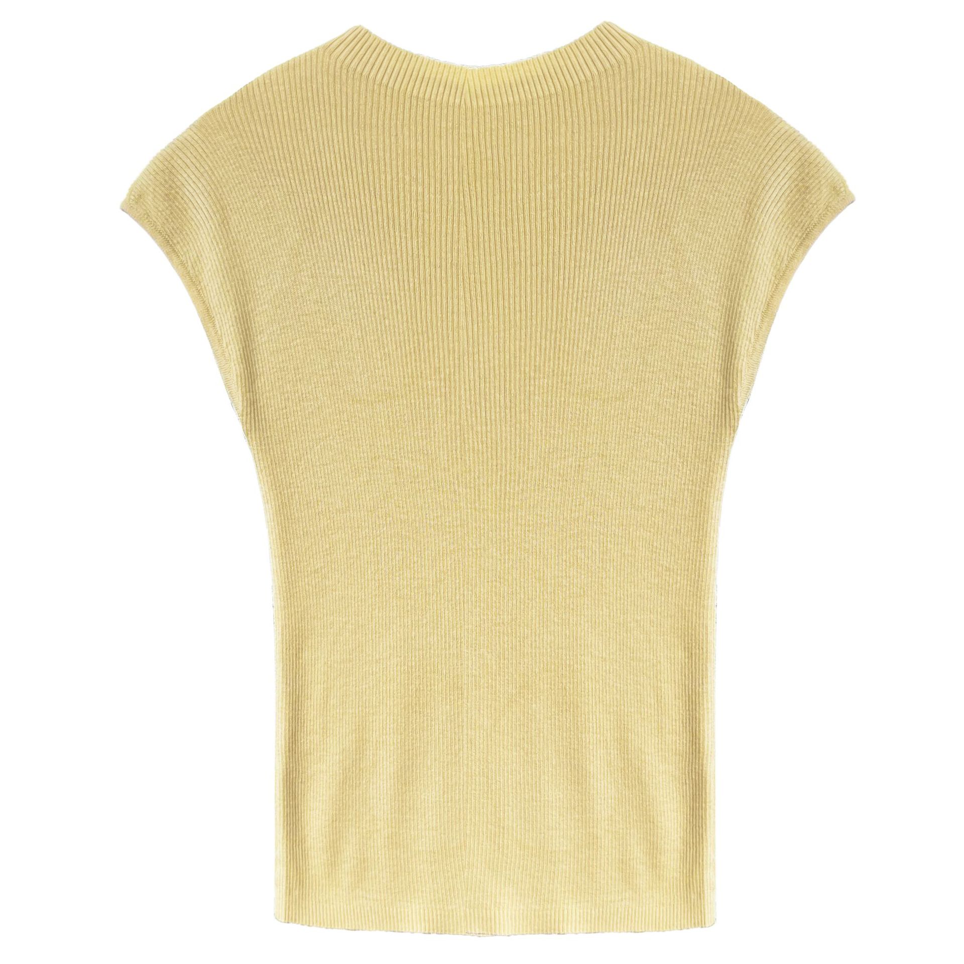 Spring Summer Slim Fit Cashmere Knitwear Top Simple Drop Shoulder Soft Glutinous Short Sleeve Bottoming Shirt Women