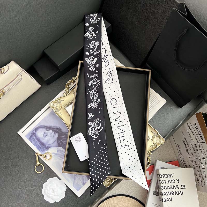 D versión alta 18 mm bufandas de seda cinta cinta delgada correa de pelo larga decoración pequeña bufandas animales de la selva H