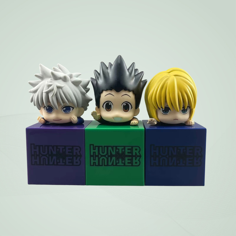 Full-Time Hunter Three-Piece Set of Collectible Figures: Killua, Gon, Kurapika Q-Version Anime Figure Models