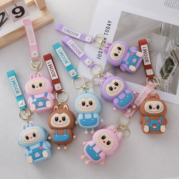 Cross-Border Temu Hot-Selling 3D Labubu Milk Tea Color Silicone Coin Purse Silicone Small Crossbody Bag Amazon Bestseller