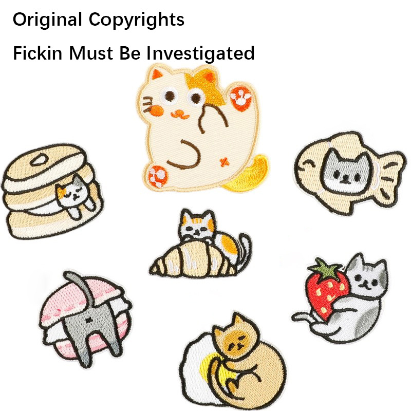 萱萱刺绣卡通可爱小猫咪源头厂家现货直发服装辅料装饰补丁贴布贴