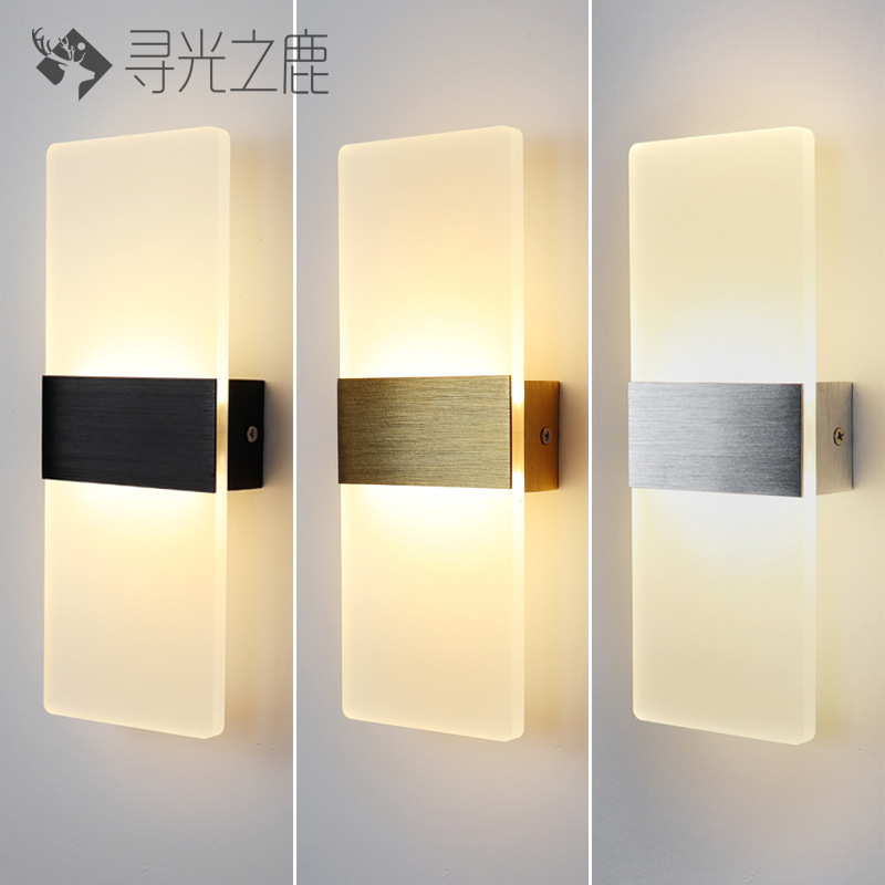 Acrylic Wall Lamp Led Simple Bedroom Bedside Lamp Living Room Hotel Corridor Aisle Led Engineering Lighting Fixtures