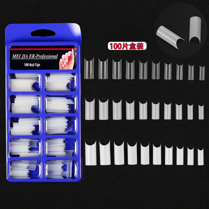 100 pieces of fake nail pieces in a blis...