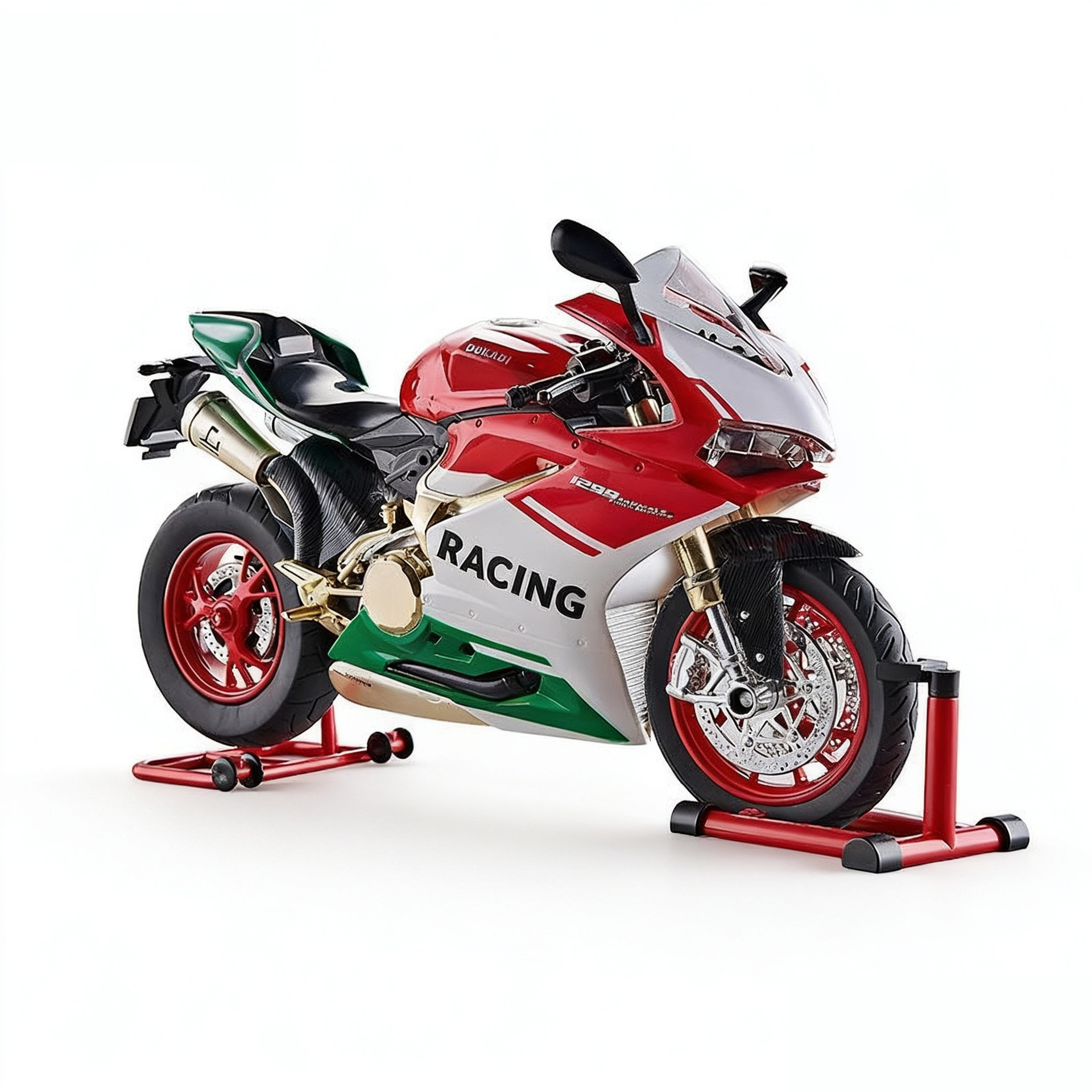 De gran tamaño 1:9 Ducati 1299 modelo de motocicleta de aleación en aerosol, encendido y encendido, juguetes para niños con agua