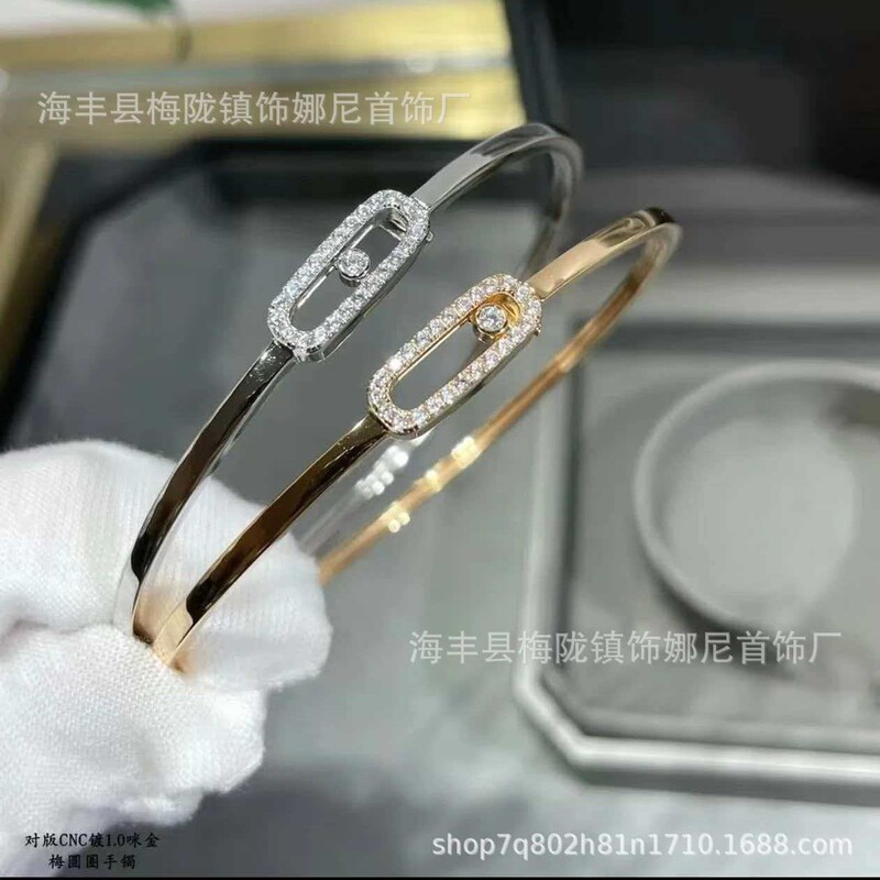 High-End Full Diamond Adjustable Bracelet for Women, Single Diamond Sliding Rose Gold Versatile Bracelet, European and American Style Cross-Border Diamond-Encrusted Jewelry High-End Full Diamond Adjustable Bracelet for Women, Single Diamond Sliding Rose Gold Versatile Bracelet, European and American Style Cross-Border Diamond-Encrusted Jewelry