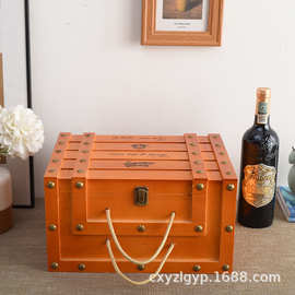 红酒木盒六支装红酒礼盒 双层翻盖红酒包装盒木质葡萄酒盒子现货