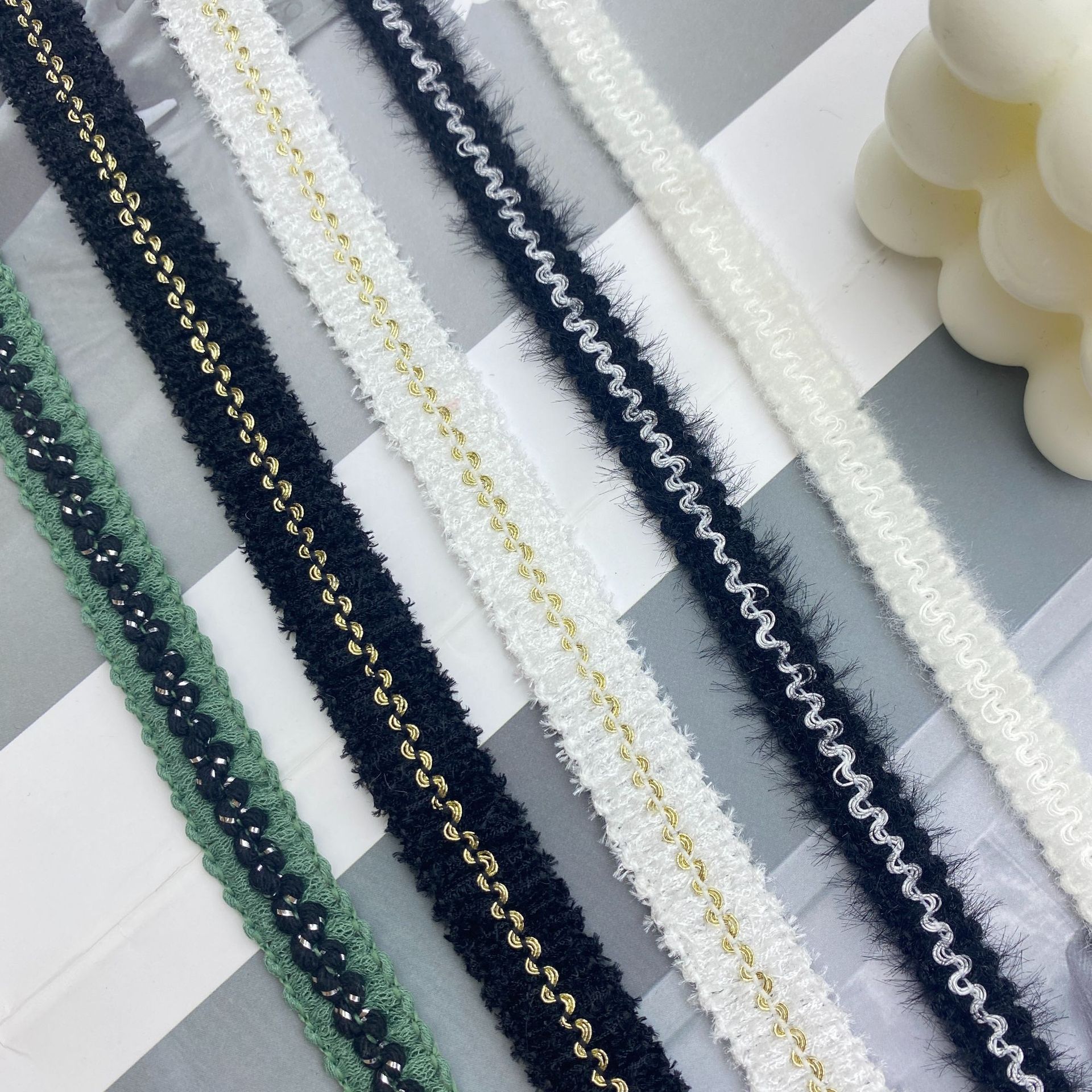 秋冬新款 小香风波浪编织花边 适用服装袖口领口 裙边 家纺辅料