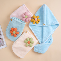 新しい厚みのあるコーラルベルベットのヘアドライキャップ、柔らかく吸収性があり、抜け毛しにくい、大人の家庭用速乾性プリンセスハット、ドロップシッピング