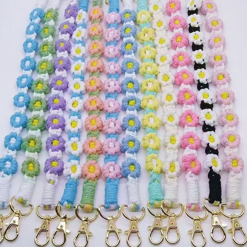Cross-Border Hot Selling Woven Stanley Water Cup Lanyard Portable Rope Silicone Water Cup Lanyard Small Daisy Flower