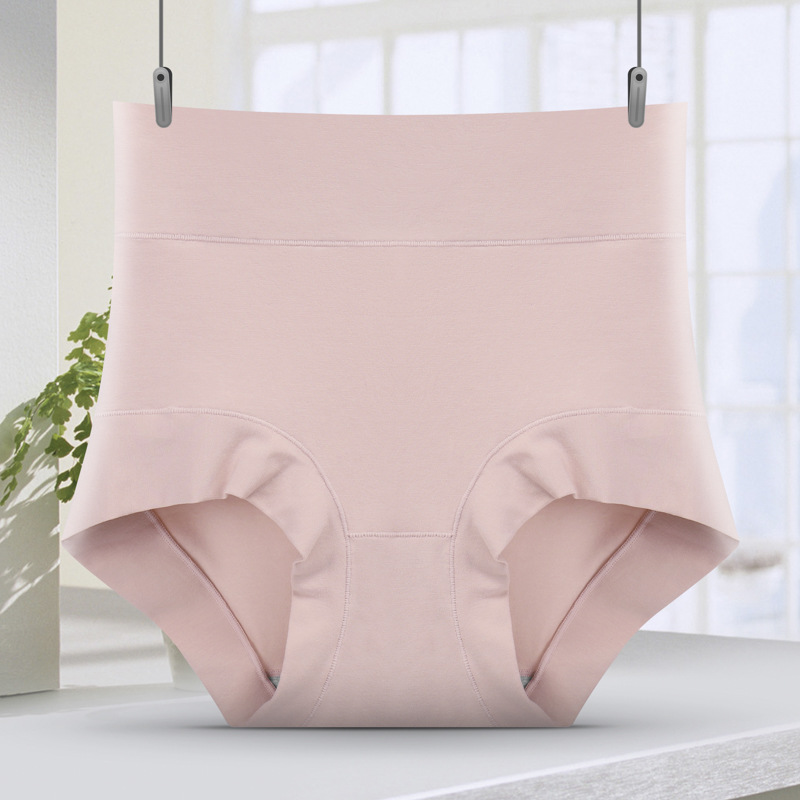 60S algodón cintura alta abdominal ropa interior de mujer 7A algodón antibacteriano cintura alta abdominal elevación de cadera de mujer triángulo ropa interior