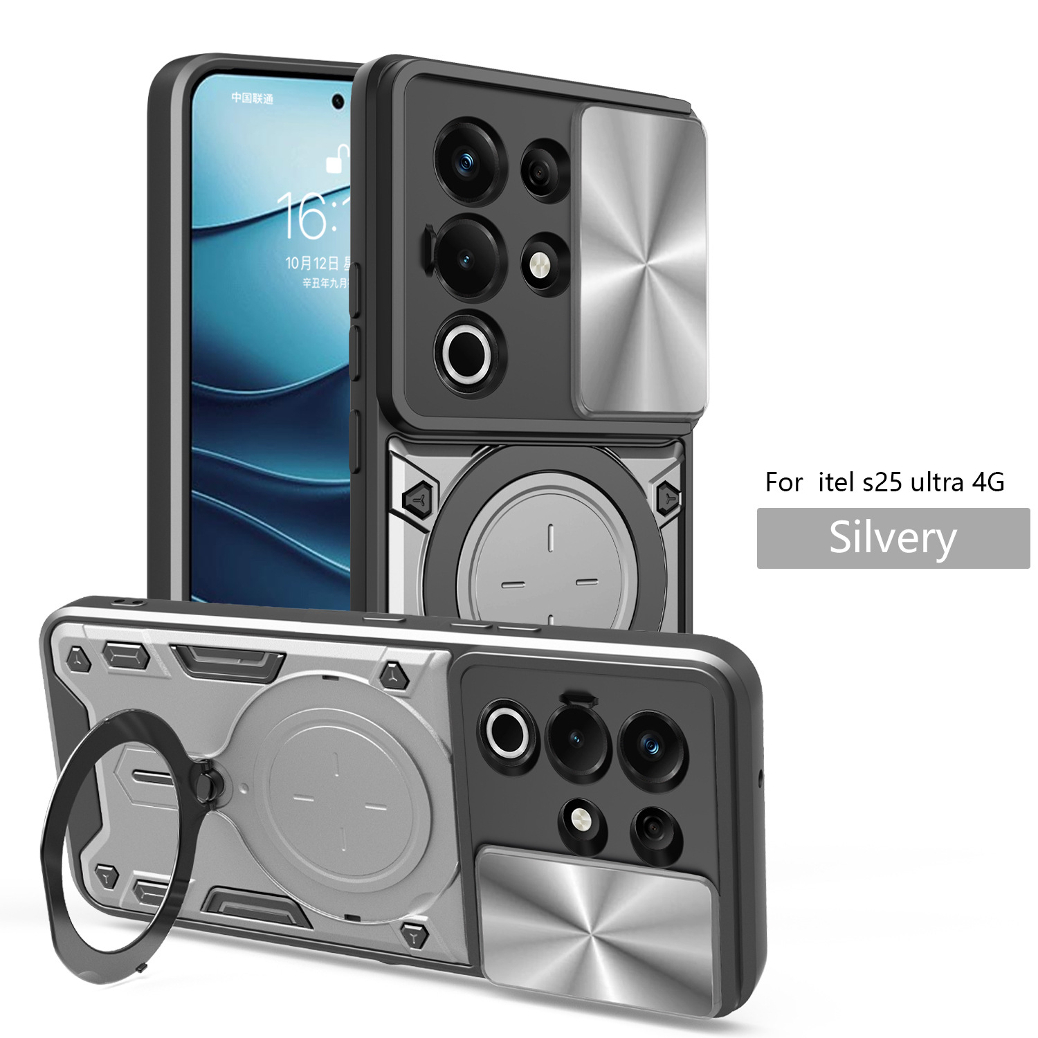 Adecuado para el modelo completo de carcasa de teléfono móvil de ventana de empuje de casa de itel s25 ultra negro, anti-caída, anti-desgaste, image 4