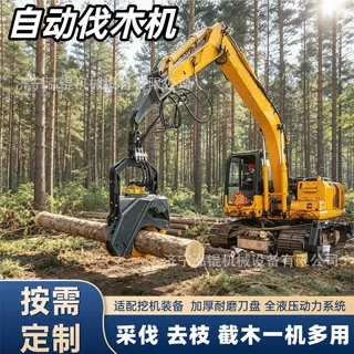 定制伐木机 林场树木砍伐去枝截断伐木设备 360°旋转伐木机头