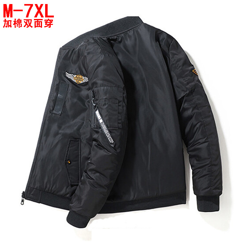 外套男美国空军飞行员夹克MA1加大码棒球服潮牌双面夹克春秋衫茄