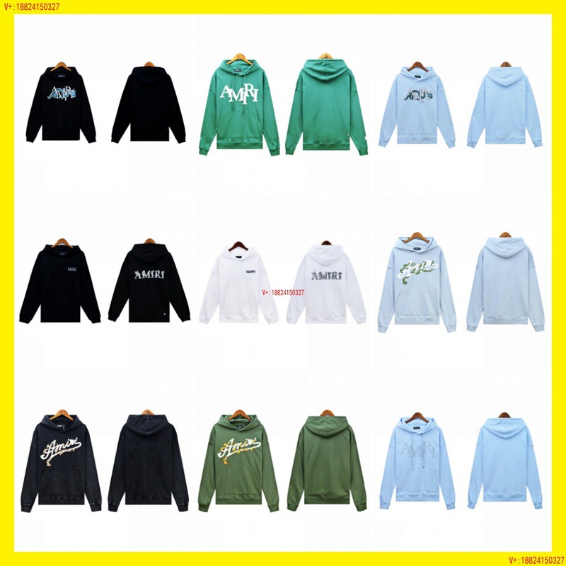 Fog Trendy Brand Am Sweatshirt Cracked Letter Logo Splash Ink Flow Paint Graffiti Embroider Hoodie Couple Jacket Iri