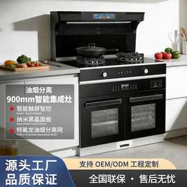 集成灶定制110V-220-240V家用厨房智能油烟机蒸烤箱消毒柜侧吸