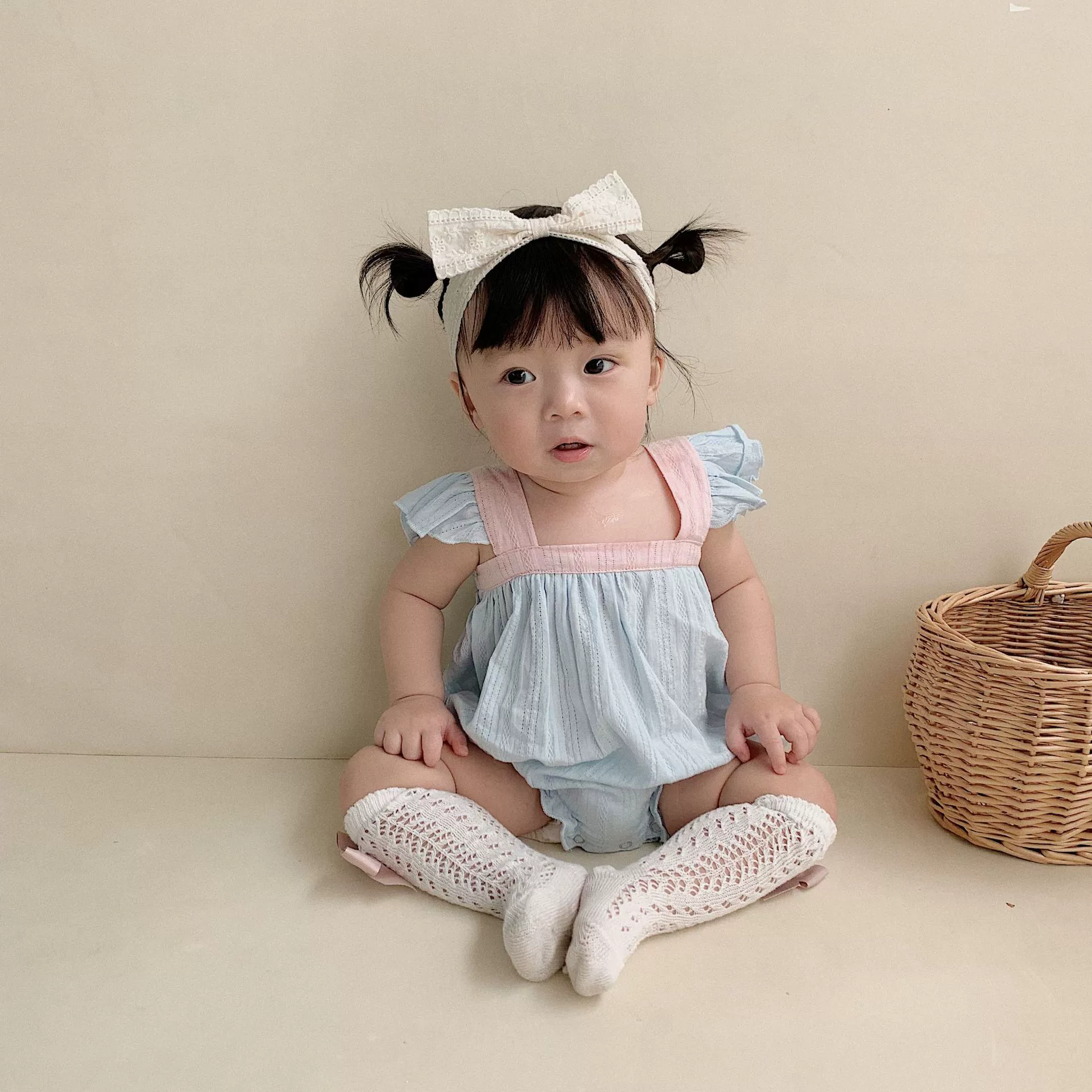 2024 Летний новый детский костюм ins ветер тонкий комбинезон вне одежды