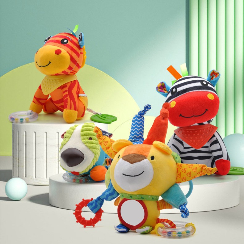 Baby bed hanging animal doll Bell stroller hanging washable baby plush toy